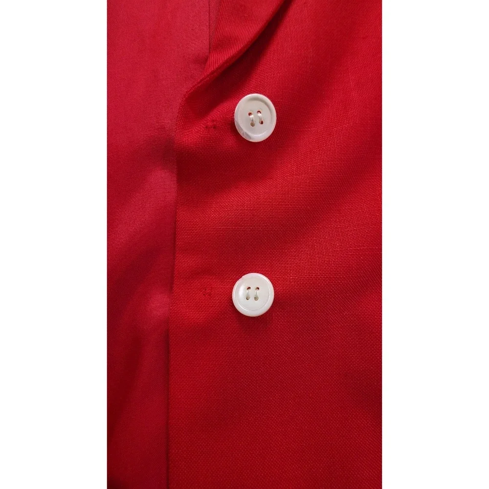 Christian Dior The Suit Women's 12 Red Rayon Blazer Skirt 2Pc Set Vintage